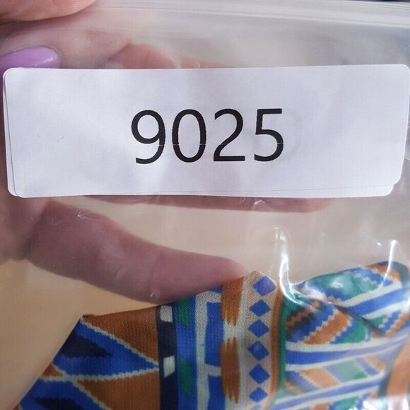 MINE Womens Top Small Blue Pullover Tie Bottom Lightweight Blouse Aztec - Picture 8 of 8